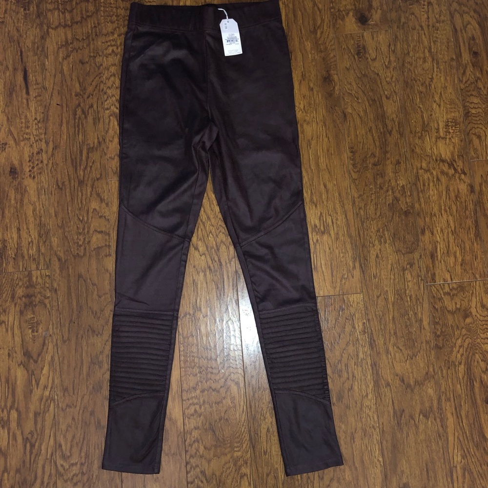 Mud Pie Faux Leather Moto Leggings